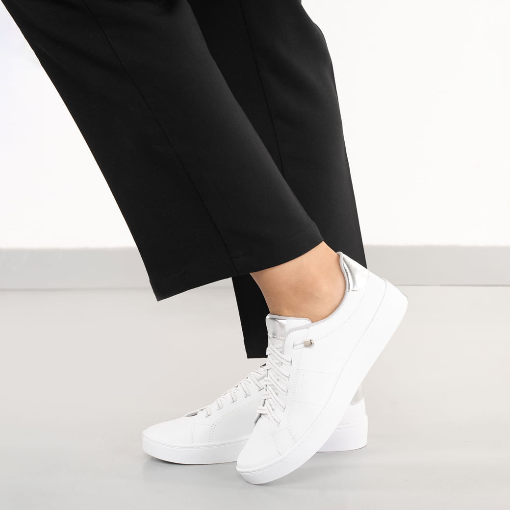 M Shuz Tenis Casual 10189MS BrancoPrata Sint -4-